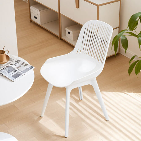 Classic White Plastic Chair, Set of Four, Durable and Lightweight Living and Home 