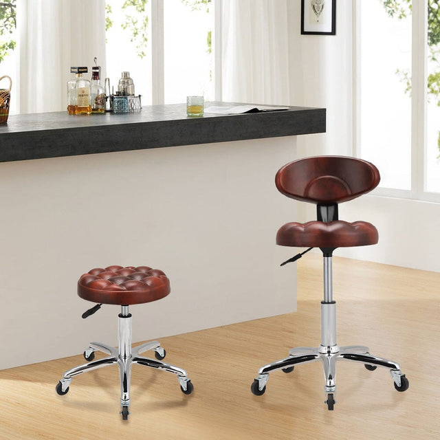 Adjustable Brown Work Stools with Soft Padding, Set of Two Living and Home 