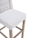 Set of 2 99cm Hight Bar Stools Linen Upholstered with Wood Legs Bar Stools Living and Home 