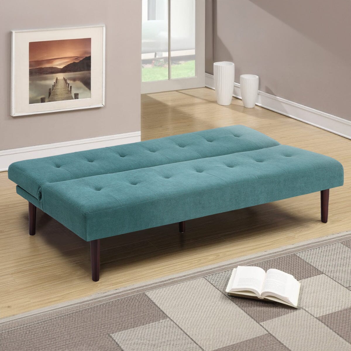 172cm Green Sofa Bed Contemporary Convertible Upholstered Sofa Beds Living and Home 