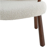 Modern White Lamb Wool Armchair with Ottoman Set Lounge Chair with Footstool Lounge Chairs Living and Home 