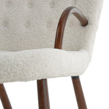 Modern White Lamb Wool Armchair with Ottoman Set Lounge Chair with Footstool Lounge Chairs Living and Home 