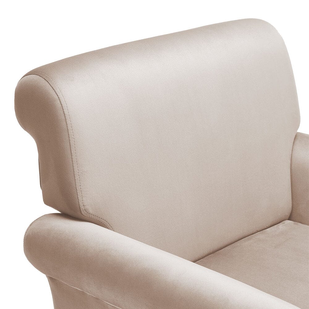 Contemporary Velvet upholstered Armchair with Casters Armchair Living and Home 