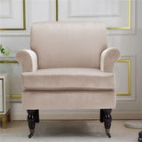 Contemporary Velvet upholstered Armchair with Casters Armchair Living and Home 