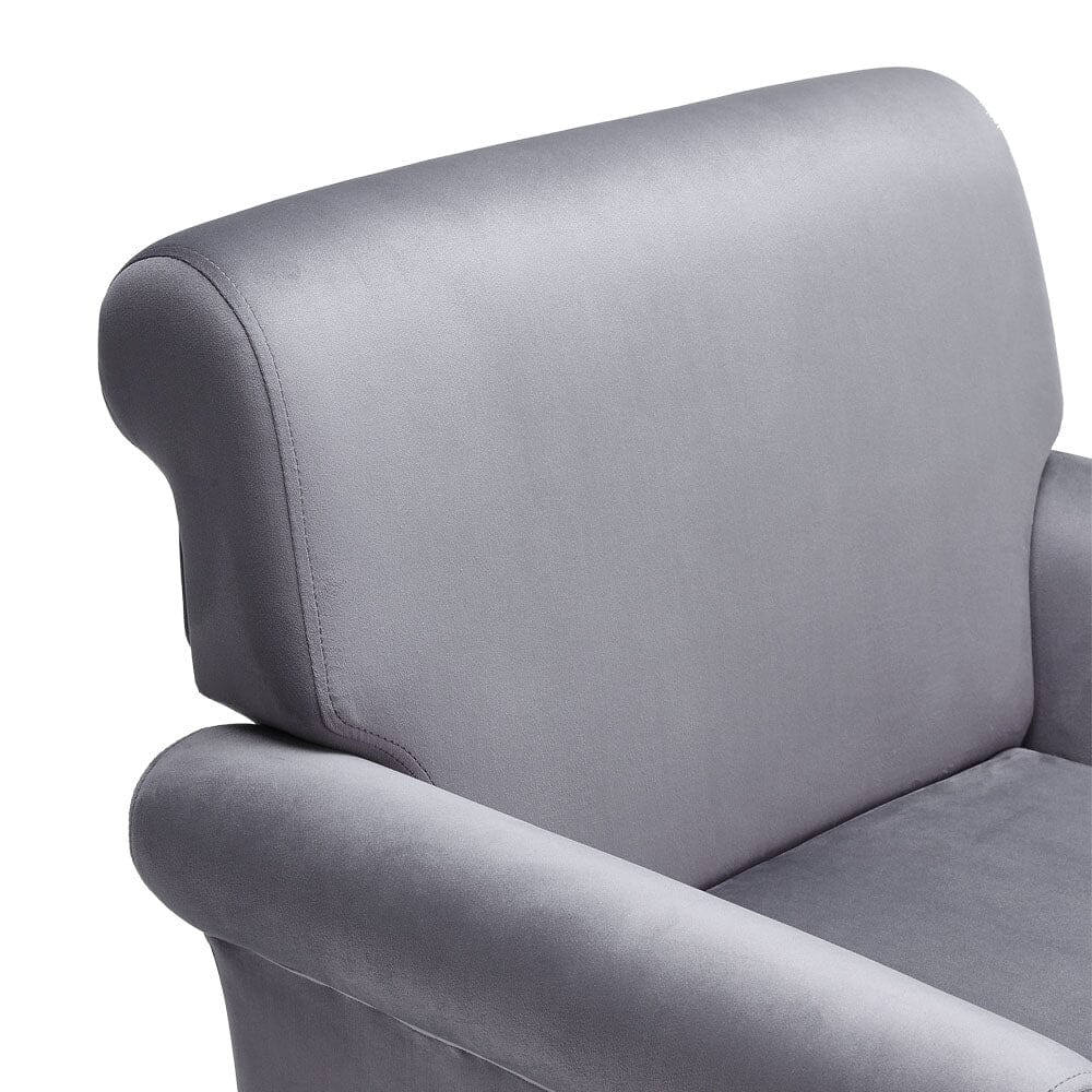 Contemporary Velvet upholstered Armchair with Casters Armchair Living and Home 