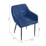 Upholstered Chair with Armrests and Metal Legs Living and Home Blue 