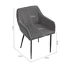 Upholstered Chair with Armrests and Metal Legs Living and Home Grey 