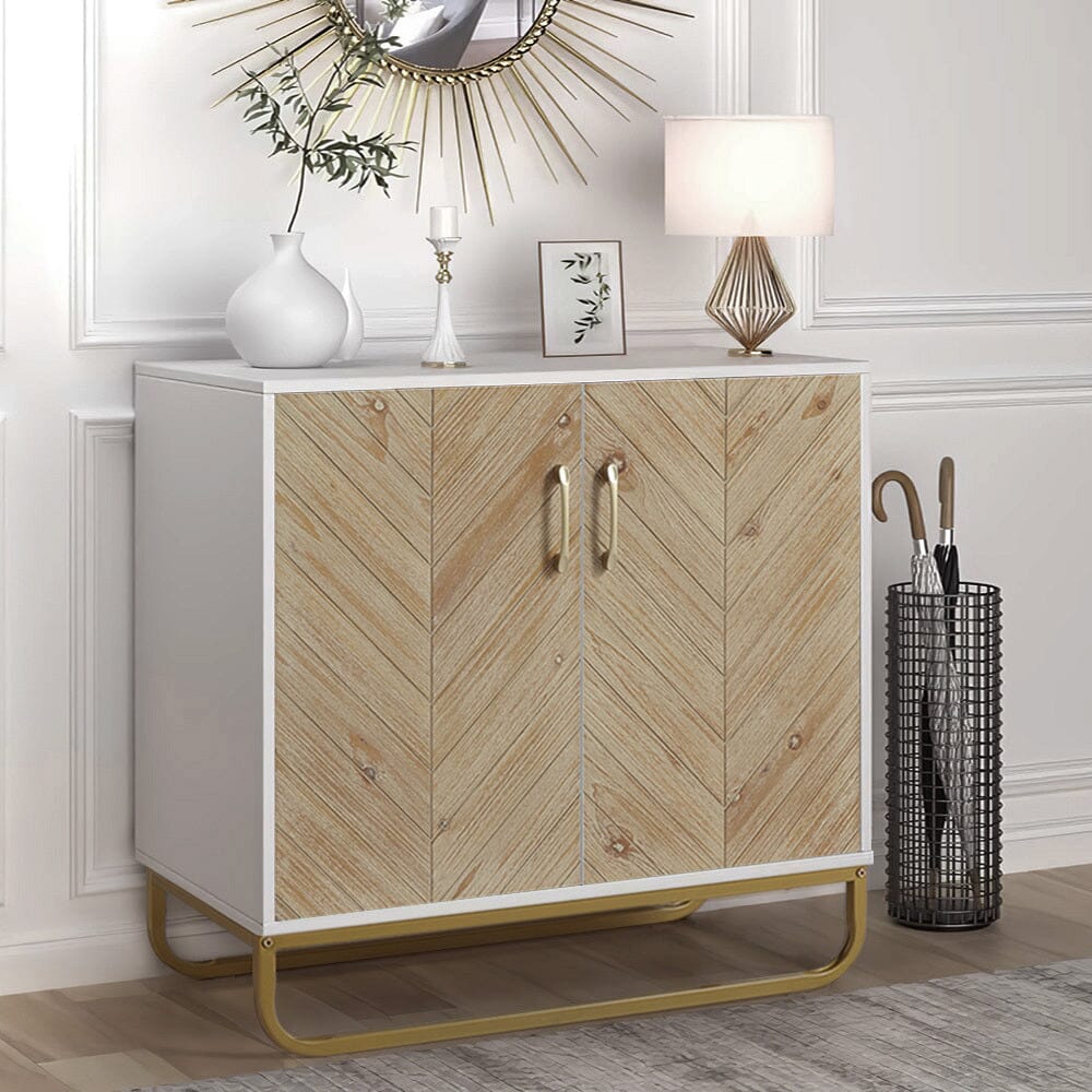 Modern Wooden Dual-Door Side Cabinet Living and Home 