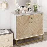 Modern Wooden Dual-Door Side Cabinet Living and Home 