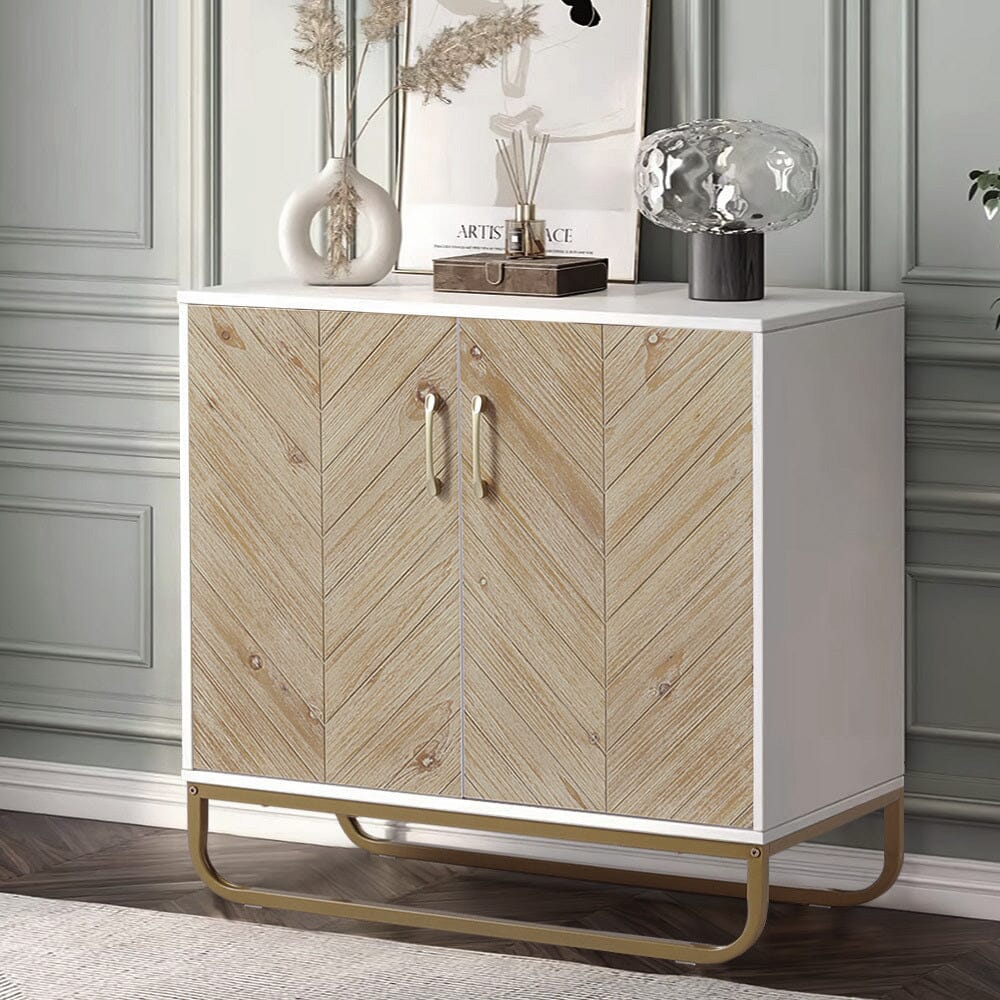 Modern Wooden Dual-Door Side Cabinet Living and Home 