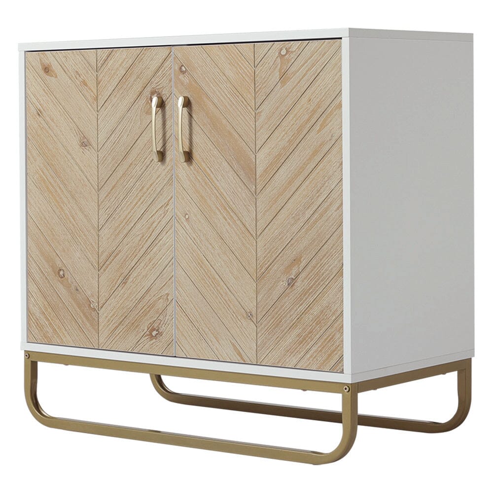 Modern Wooden Dual-Door Side Cabinet Living and Home 