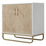 Modern Wooden Dual-Door Side Cabinet Living and Home 