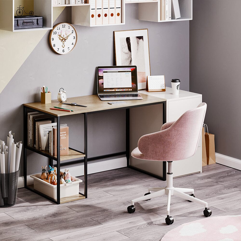 Wooden Office Study Desk with Shelves Living and Home 