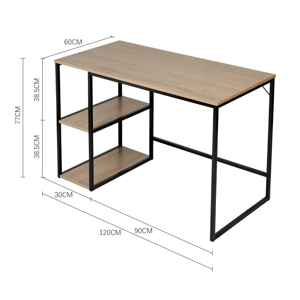 Wooden Office Study Desk with Shelves Living and Home 