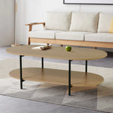 Double-Tier Oval Shape Coutertop Coffee Table Living and Home 