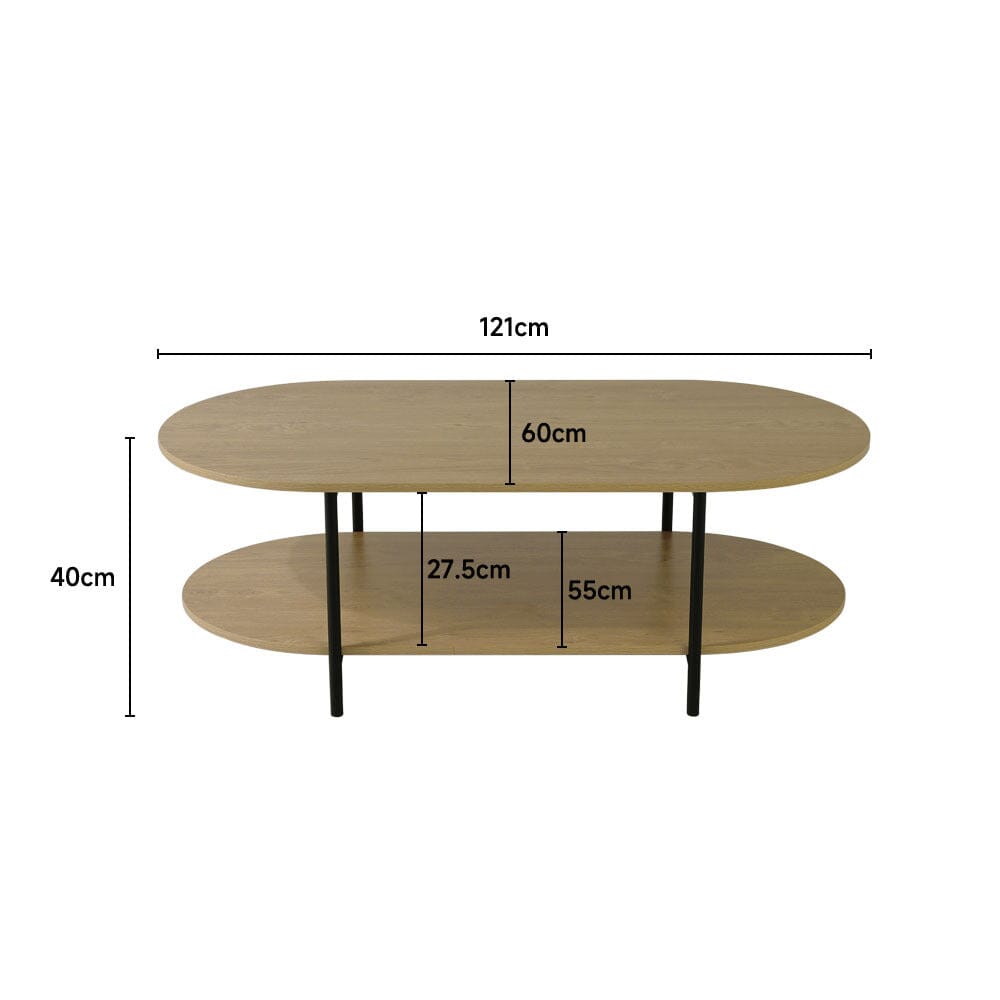 Double-Tier Oval Shape Coutertop Coffee Table Living and Home 