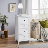 Classic White Wooden 4-Drawer Storage Cabinet Living and Home 