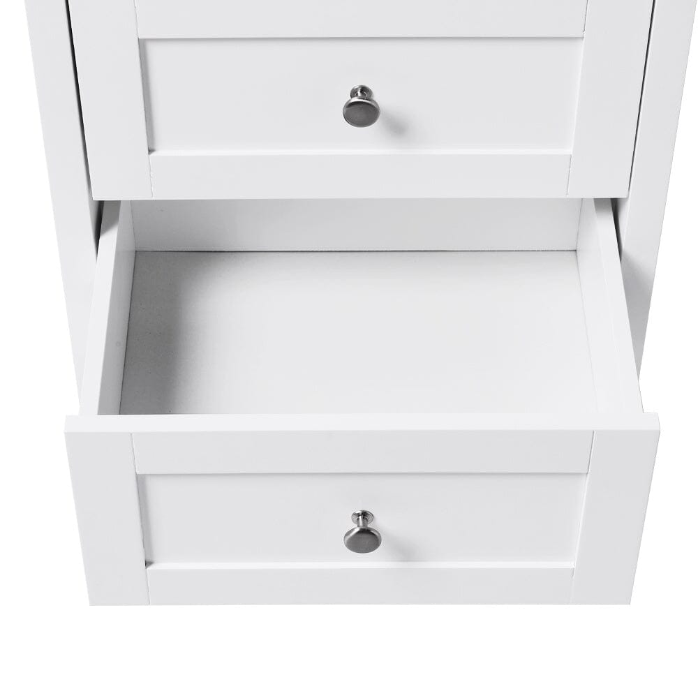 Classic White Wooden 4-Drawer Storage Cabinet Living and Home 