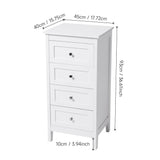 Classic White Wooden 4-Drawer Storage Cabinet Living and Home 