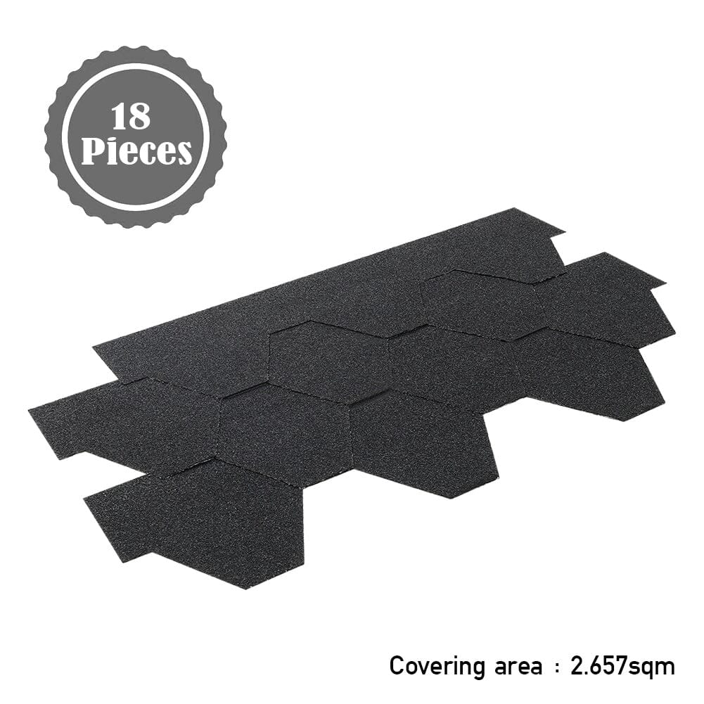 18Pcs Asphalt Shingles Bitumen Roofing Hexagon Shape Roofing Living and Home 