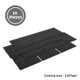 18Pcs Asphalt Shingles Bitumen Roofing Rectangular Shape Black/Grey Roofing Living and Home 