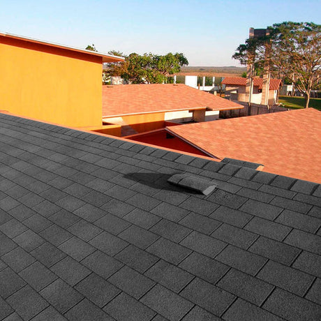 18Pcs Asphalt Shingles Bitumen Roofing Rectangular Shape Black/Grey Roofing Living and Home Grey 