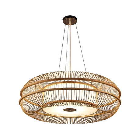 Lightsin Drum-Shaped Hanging LED Bamboo Pendant Light Lightsin UK 