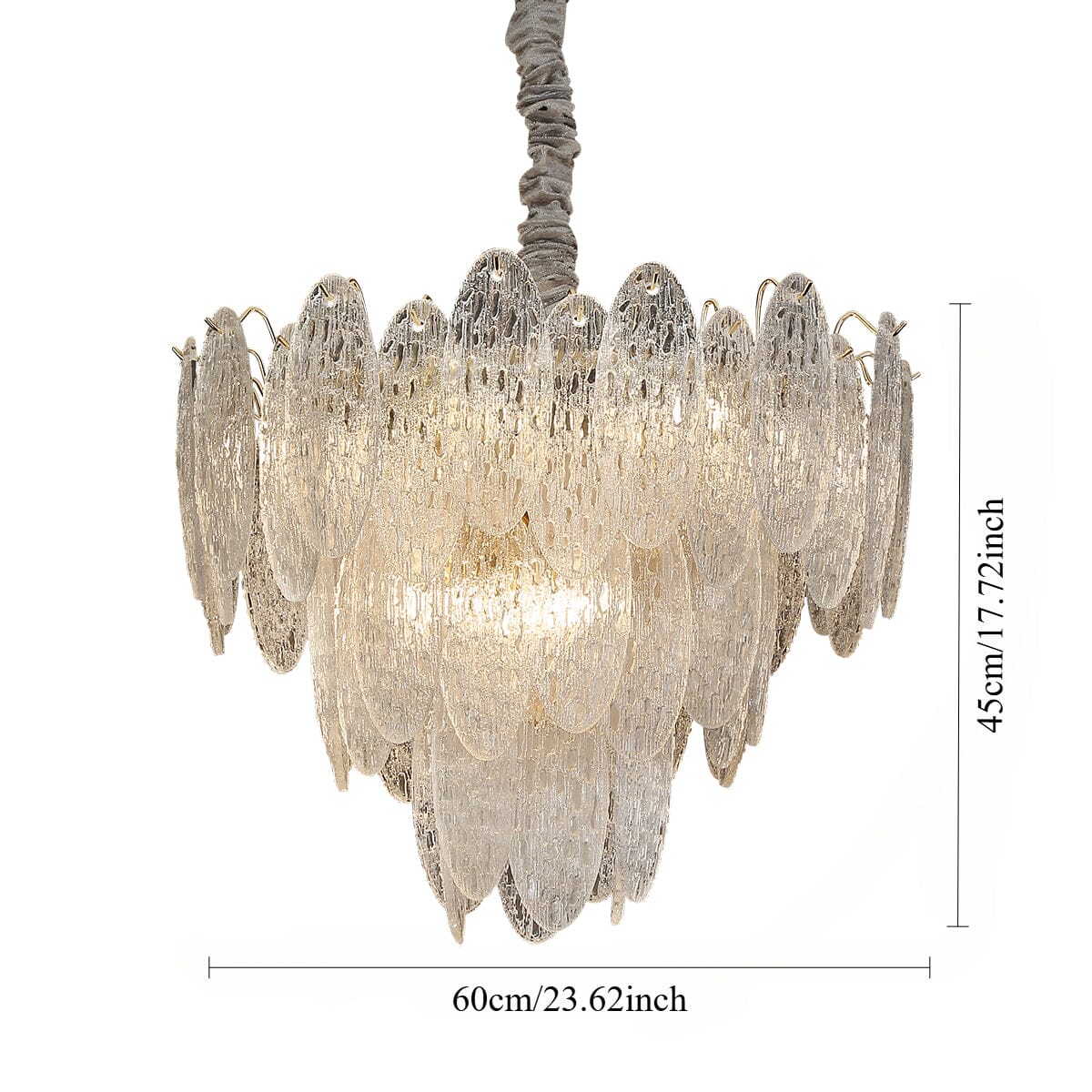 Lightsin Elegant Layered Design Champagne Gold Luxury Glass Chandelier Lightsin UK 