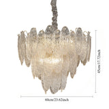 Lightsin Elegant Layered Design Champagne Gold Luxury Glass Chandelier Lightsin UK 