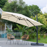 Light Grey 3 x 3 m Square Cantilever Parasol Outdoor Hanging Umbrella for Garden and Patio Parasols Living and Home Beige Parasol + Cross Base + Petal Water Tank 