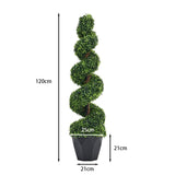 2 Pack Artificial Topiary Spiral Boxwood Tree Fake Plant Artificial Plants Living and Home 