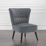 Modern Upholstered Velvet Chair with Oak Wood Legs Living and Home 