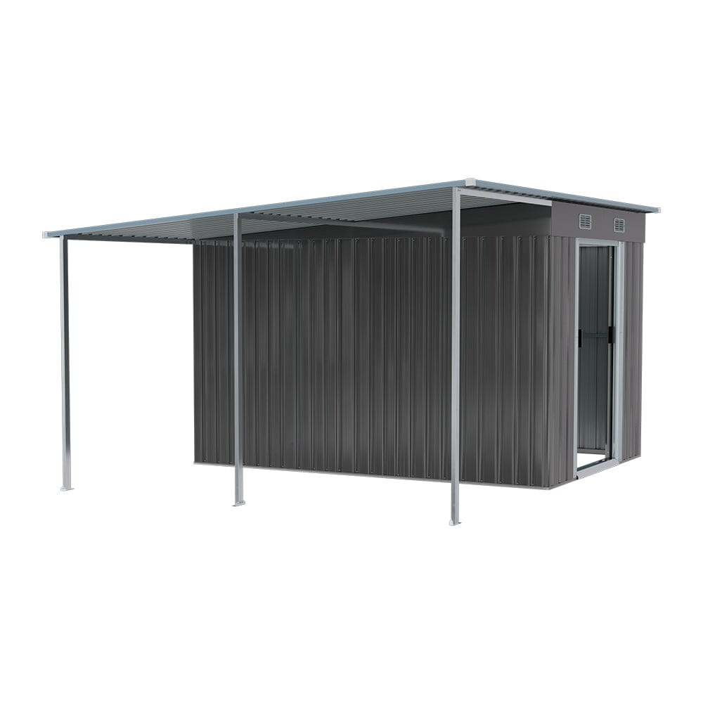 6X9FT Outdoor Metal Pent Roof Storage Shed with Lean-to Living and Home 