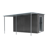 6X9FT Outdoor Metal Pent Roof Storage Shed with Lean-to Living and Home 