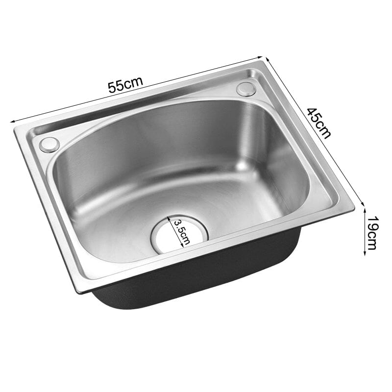 60/68cm W Stainless Steel Kitchen Sink Single Bowl Catering Kitchen Sinks Living and Home 