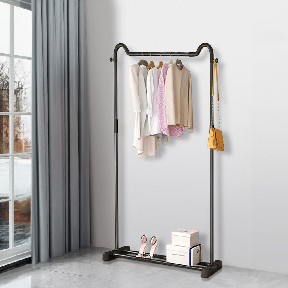 Freestanding Black Metal Garment Rack Living and Home 