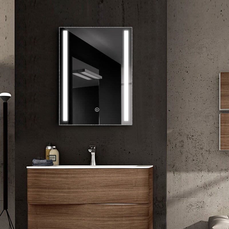 60cm Height Modern LED Illuminated Bathroom Mirror Cabinet with Socket Bathroom Mirror Cabinets Living and Home 