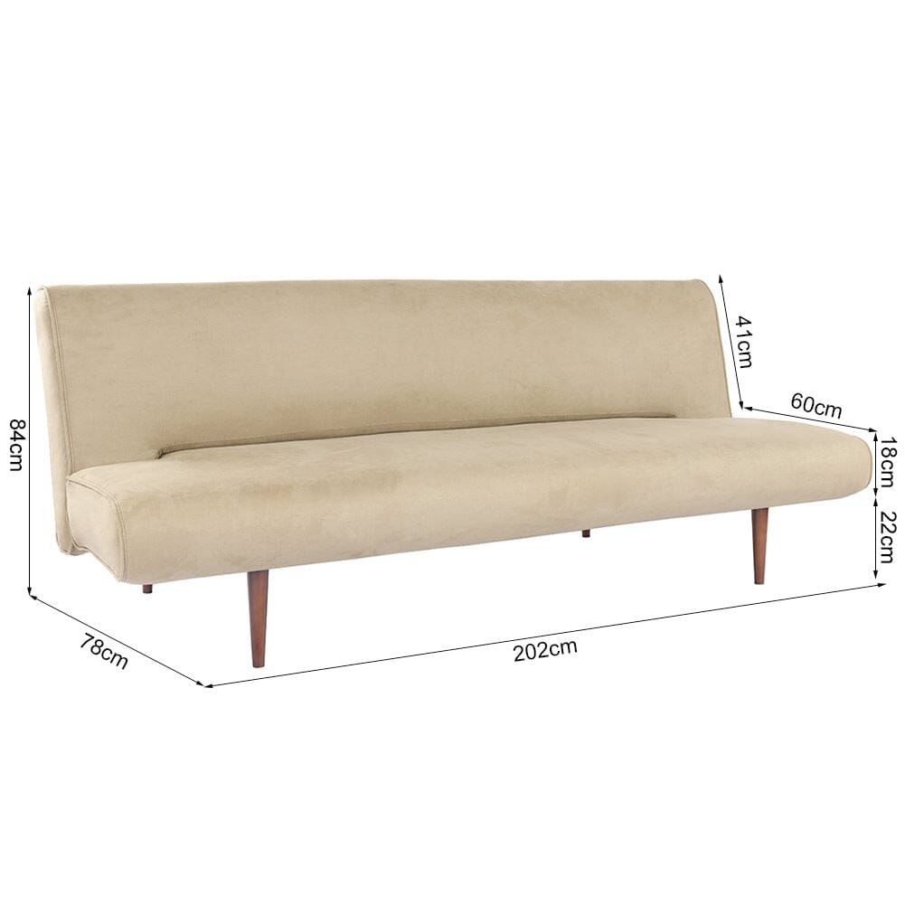 3 Seater Upholstered Sofa Bed Couch with Wood Legs Living and Home 