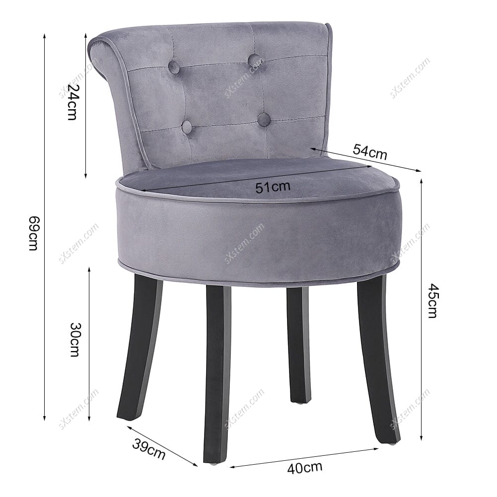 Velvet Vanity Stool with Thick Cushion Living and Home 