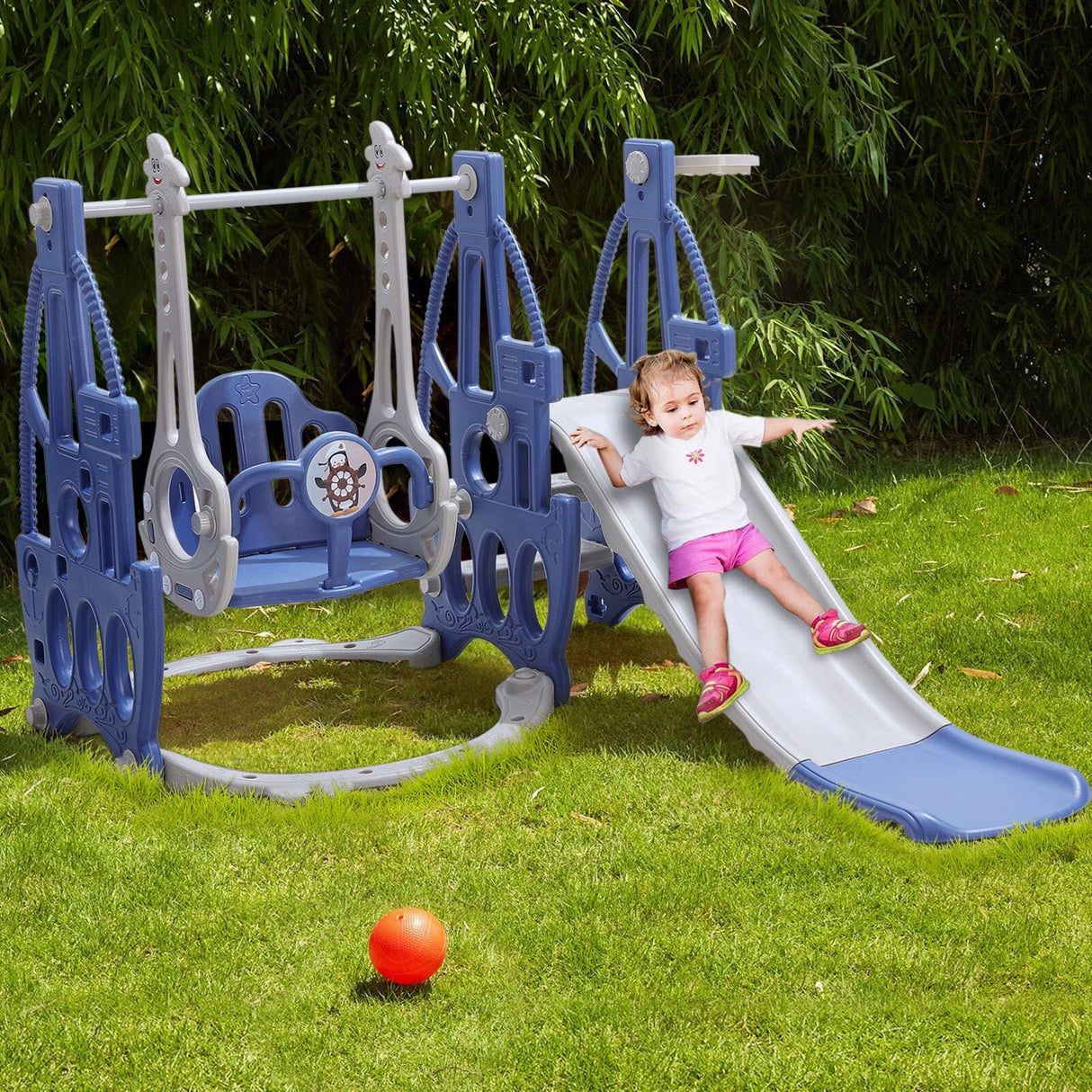 3 in 1 Kids Swing and Slide Set Toddler Climber Playset Swing & Slide Living and Home 