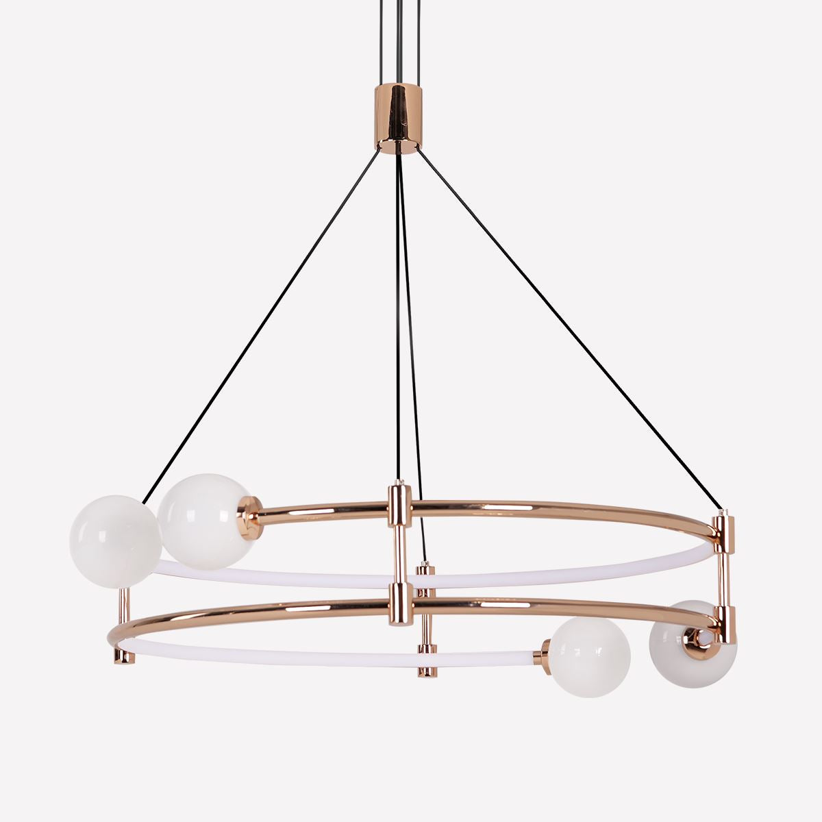 Lightsin Elegant Gold Double-Ring Pendant Light with Tri-Color Lighting Lightsin UK 