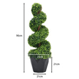 2 Pack Artificial Topiary Spiral Boxwood Tree Fake Plant Artificial Plants Living and Home 