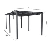 Elegant Aluminum Patio Pergola with Sun-Shade Canopy Living and Home 