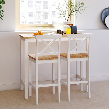 Rustic Wooden Bar Table and Stools Set Living and Home 