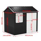 8.3 x 5.4ft Metal Apex Roof Garden Shed Outdoor Storage House Living and Home 