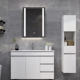 60cm Height Modern LED Illuminated Bathroom Mirror Cabinet with Socket Bathroom Mirror Cabinets Living and Home 