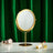 Minimalist Portable Rotating Desktop Mirror Makeup Mirror Living and Home Golden 