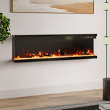 40/50/60/70-Inch 3-Sided Wall Mounted Electric Fireplace 9/12 Flame Colours and 5 Brightness Modes Living and Home 