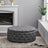 Dia 75cm Linen Tufted Round Cocktail Ottoman with Solid Wood Footstools Living and Home Dark Grey 