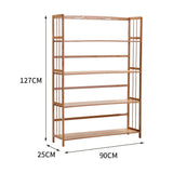 Bamboo Bookshelf Book Rack Organizer Free Standing for Living Room Study Room Office Living and Home 